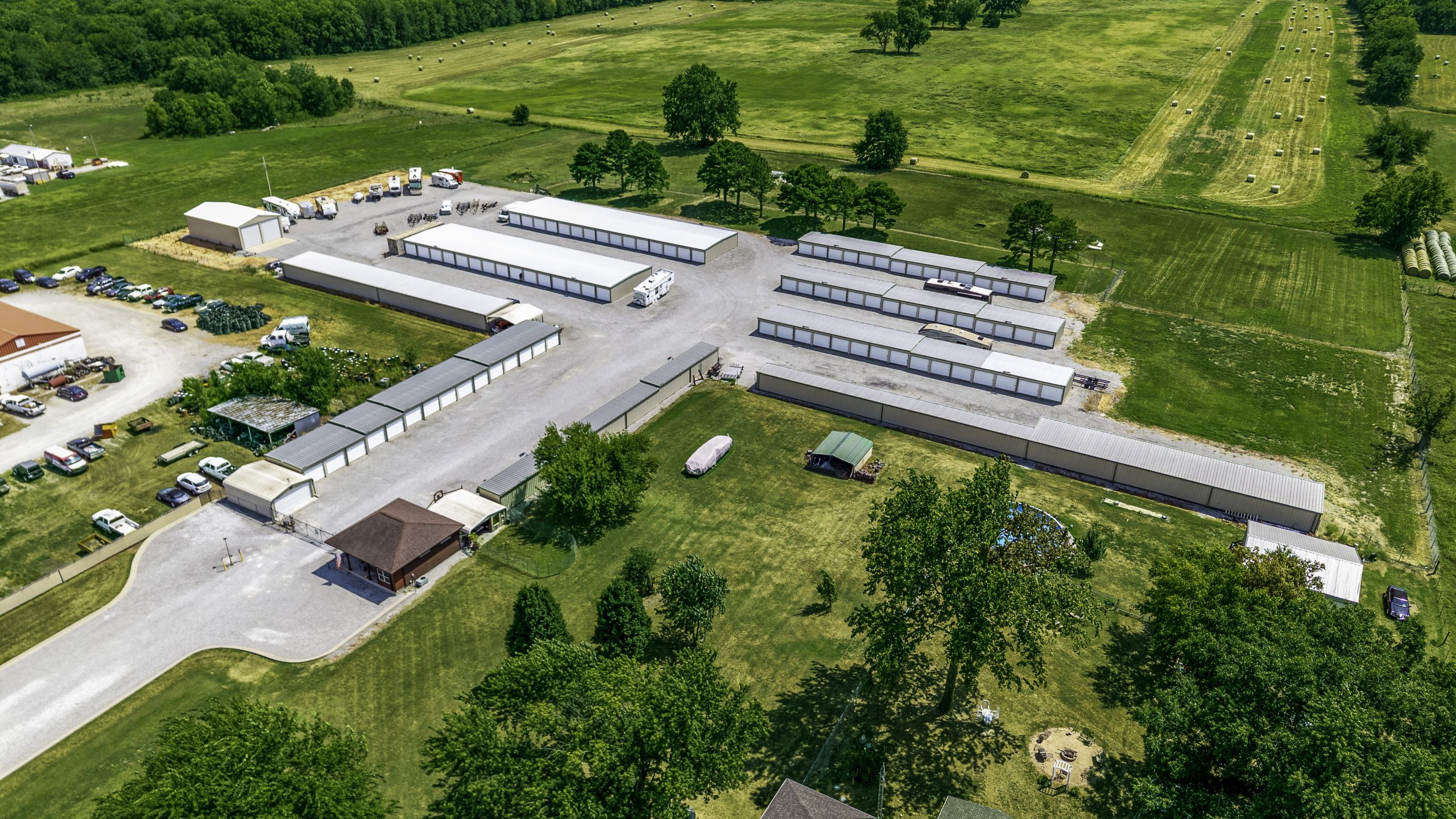 lake n land storage aerial shot